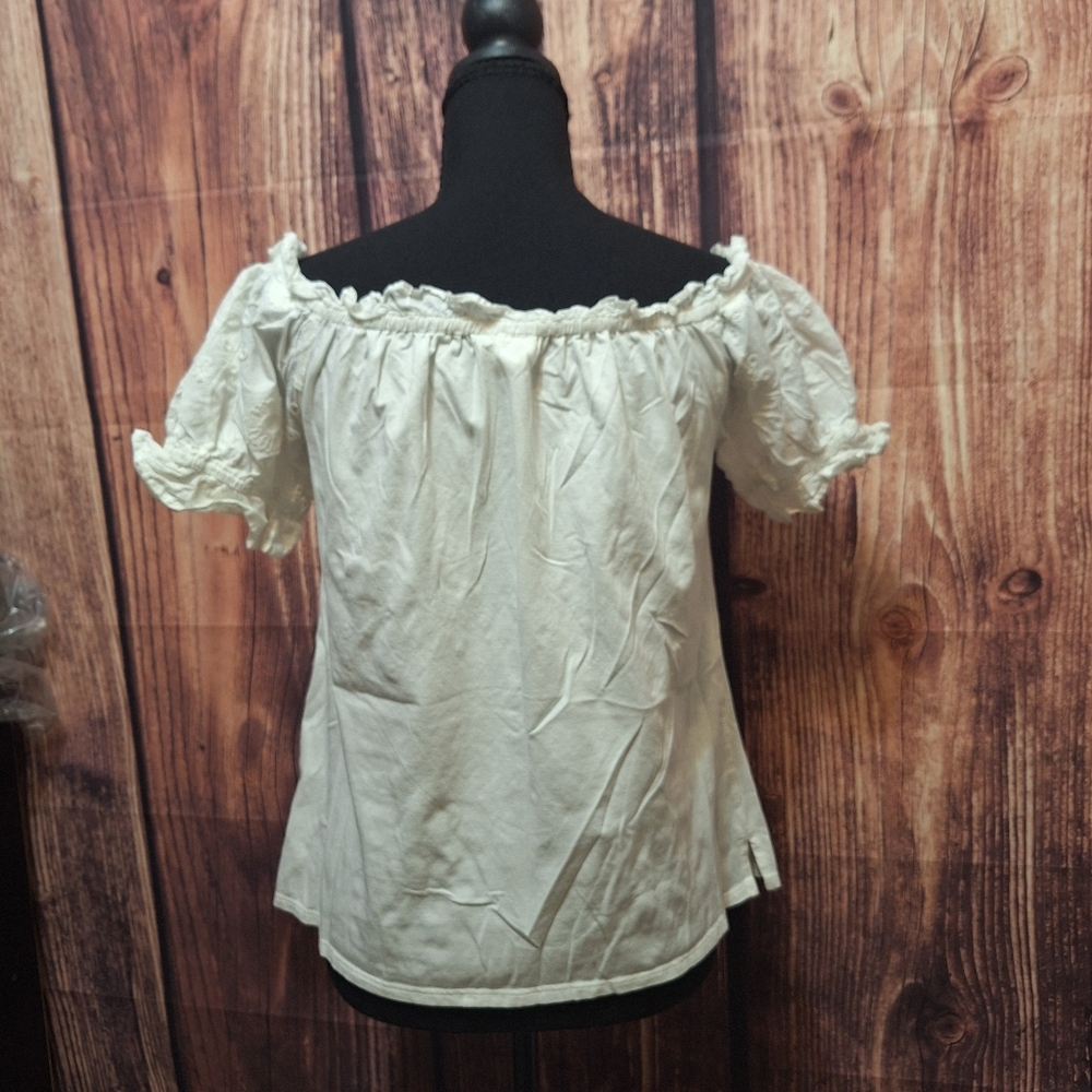 One September Embroided Puff Sleeves Cottage Core Blouse Womens Size Small! - Picture 4 of 7